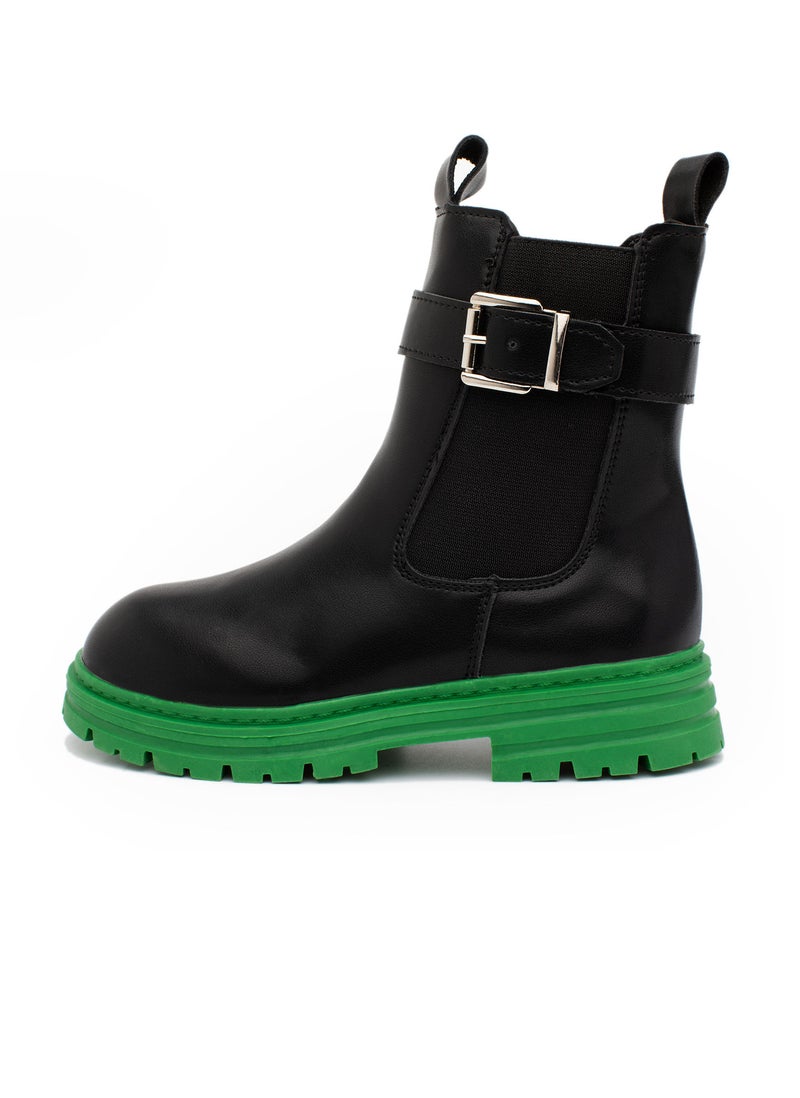 Lucky Kids Girls Synthetic Winter Ankle Boots With Side Zipper And A Side Buckle For Kids/Adults