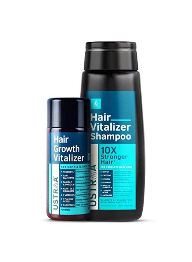 Hair Vitalizer Kit (Dermatologically Tested Hair Vitalizer Shampoo 250Ml & Clinically Tested Hair Growth Vitalizer 100Ml) Hair Growth Pack Helps In Hair Growth Reduces Hairfall