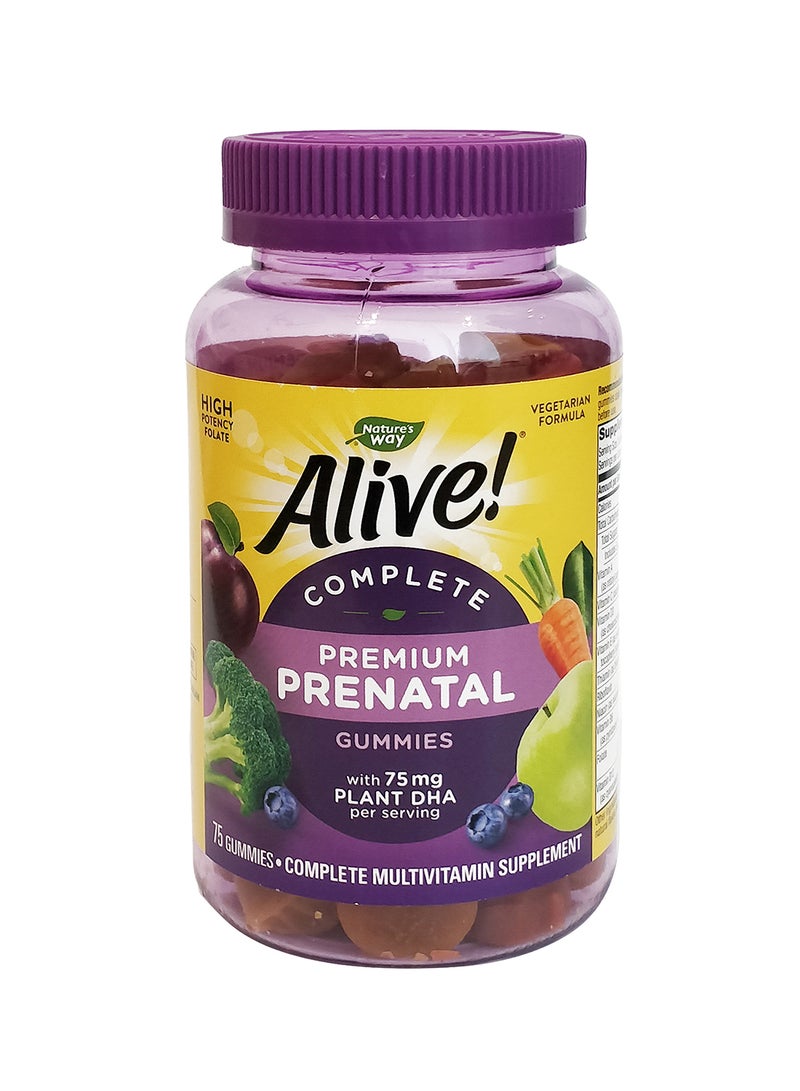 Alive! Complete Prenatal Multi-Vitamin Dietary Supplement - 75-Gummies