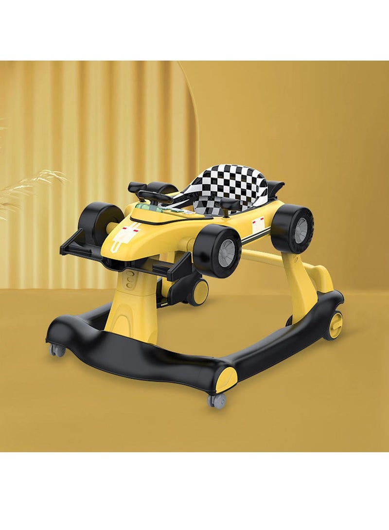 Folding Baby Walker Racing Car Shape Adjustable In Height