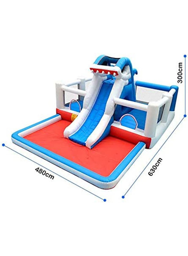 Shark Design Inflatable Water Slide Kids Bouncy Castle