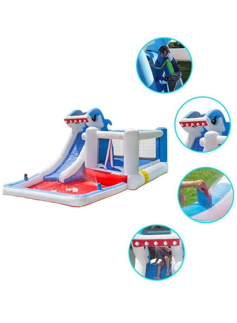 Shark Design Inflatable Water Slide Kids Bouncy Castle