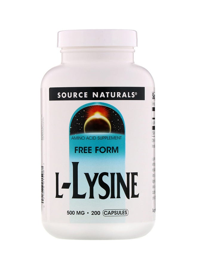 Free Form L-Lysine - 200 Capsules