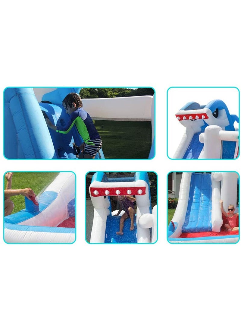 Shark Design Inflatable Water Slide Kids Bouncy Castle