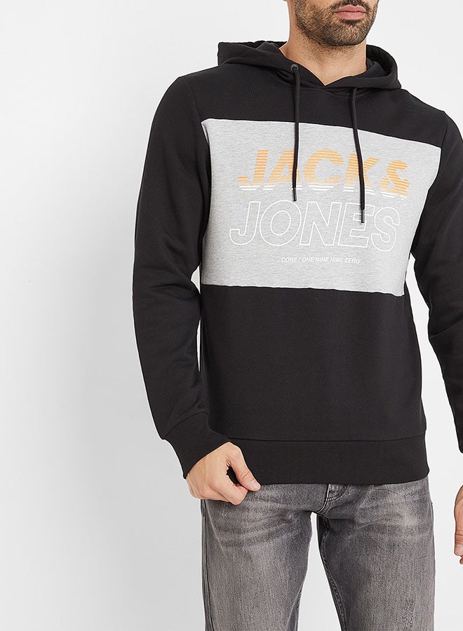 Jonah Box Logo Hoodie Black/Grey/Yellow