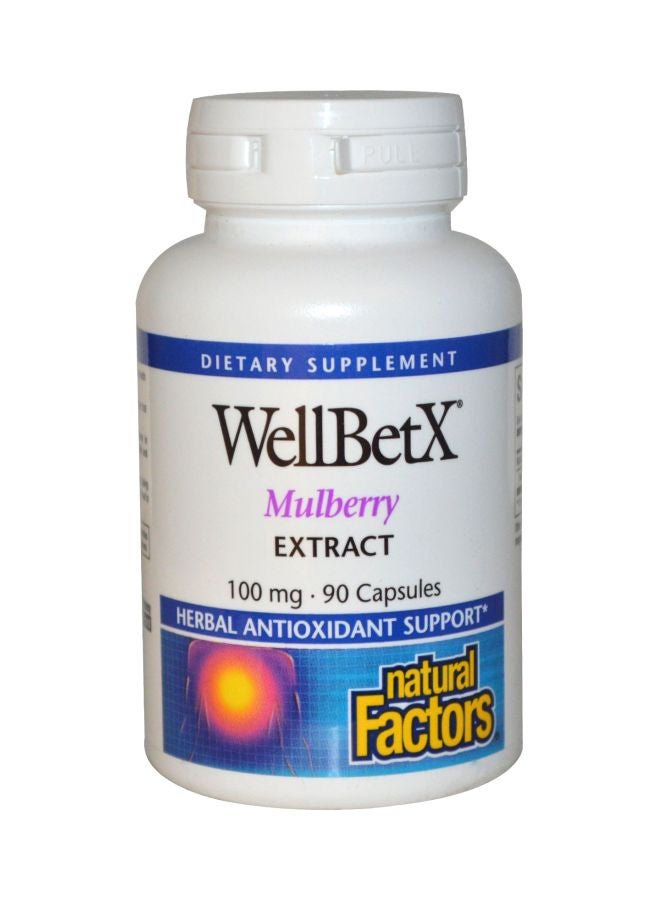 WellBetX Mulberry Extract Dietary Supplement 100 mg - 90 Capsules