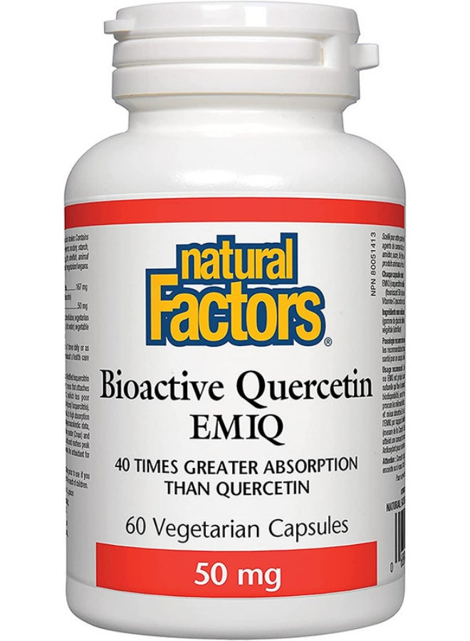 Biaoctive Quercetin EMIQ 50 mg Dietary Supplement - 60 Vegetarian Capsules