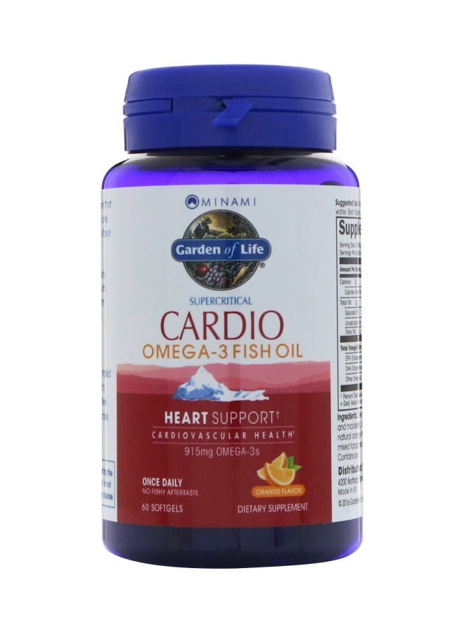 Cardio Omega-3 Fish Oil Dietary Supplement - 60 Softgels 915 mg