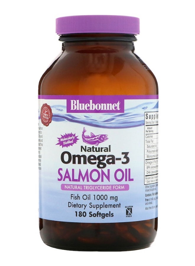 Natural Omega 3 Salmon Oil - 180 Softgels