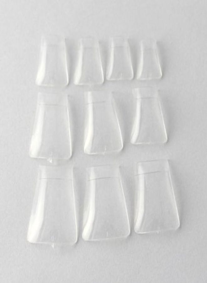 500 Pcs Clear Crystal Duck Feet Style Duck Nail Tips Wide French False Nail Tips Acrylic Nail
