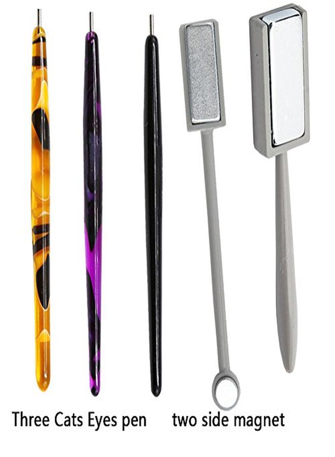 Nail Art Cat Eyes Magnetic Pen Stick Set For 3D Diy Paint Magic Nails Polish Magnet Manicure Tool 5 Pcs