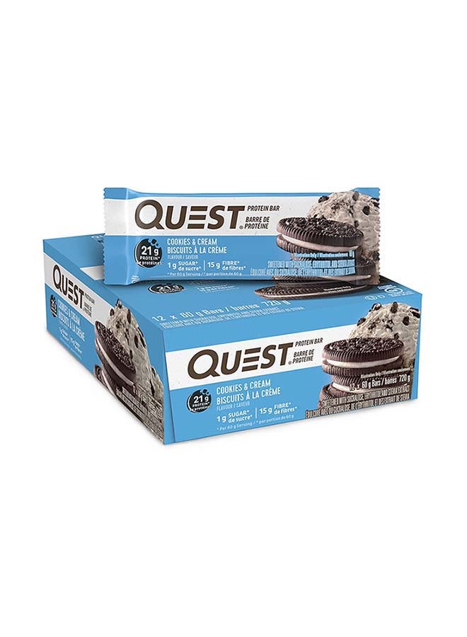 12-Piece Protein Bars - Cookies And Cream