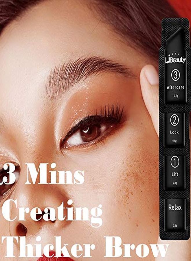 Brow Lamination Kit, Professional Brow Lift Lasting 8 Weeks Sachet Disposable Upgraded Version Semipermanent Curling Perming Wave Lotion & Liquid Set Home Perm Kit