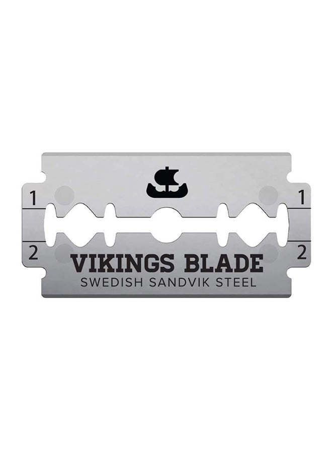 50-Piece Swedish Steel Replacement Razor Blades Silver 2.8X0.98X2.9inch