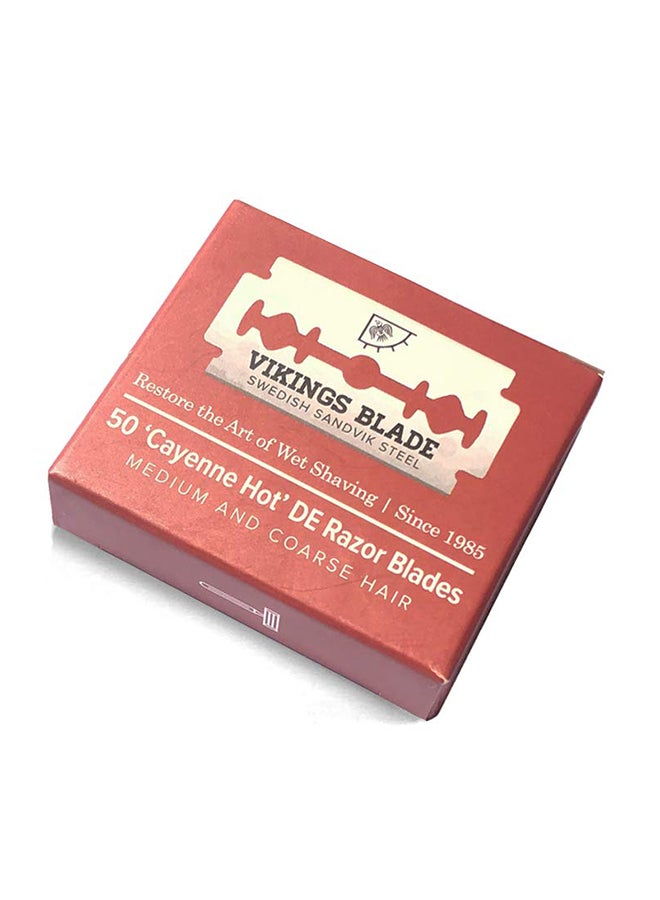 50-Piece Swedish Steel Replacement Razor Blades Silver 2.8X0.98X2.9inch