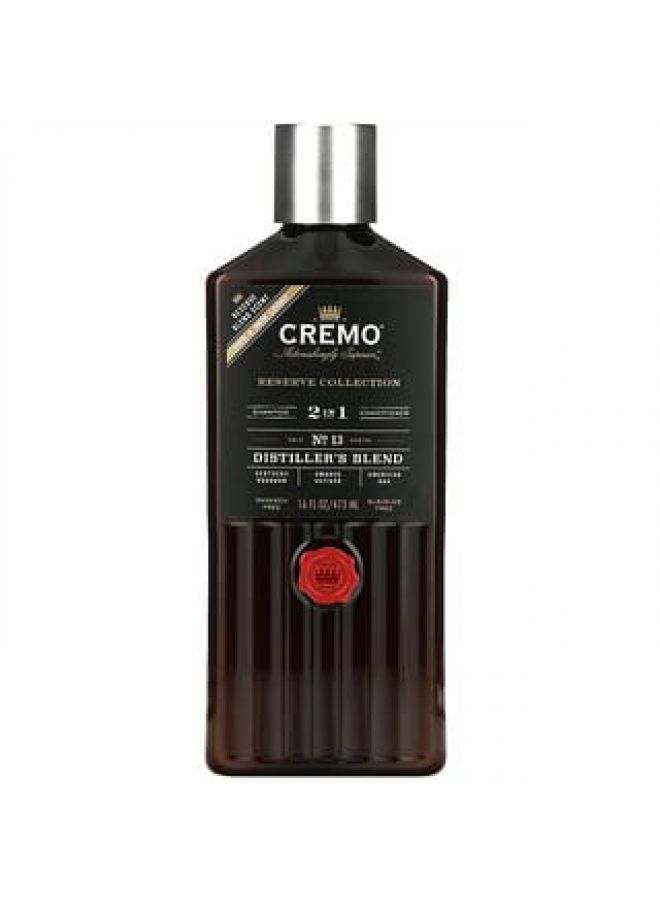 Cremo, Reserve Blend, 2 In 1 Shampoo & Conditioner, No. 13, Distillers Blend, Reserve Blend, 16 fl oz (473 ml)