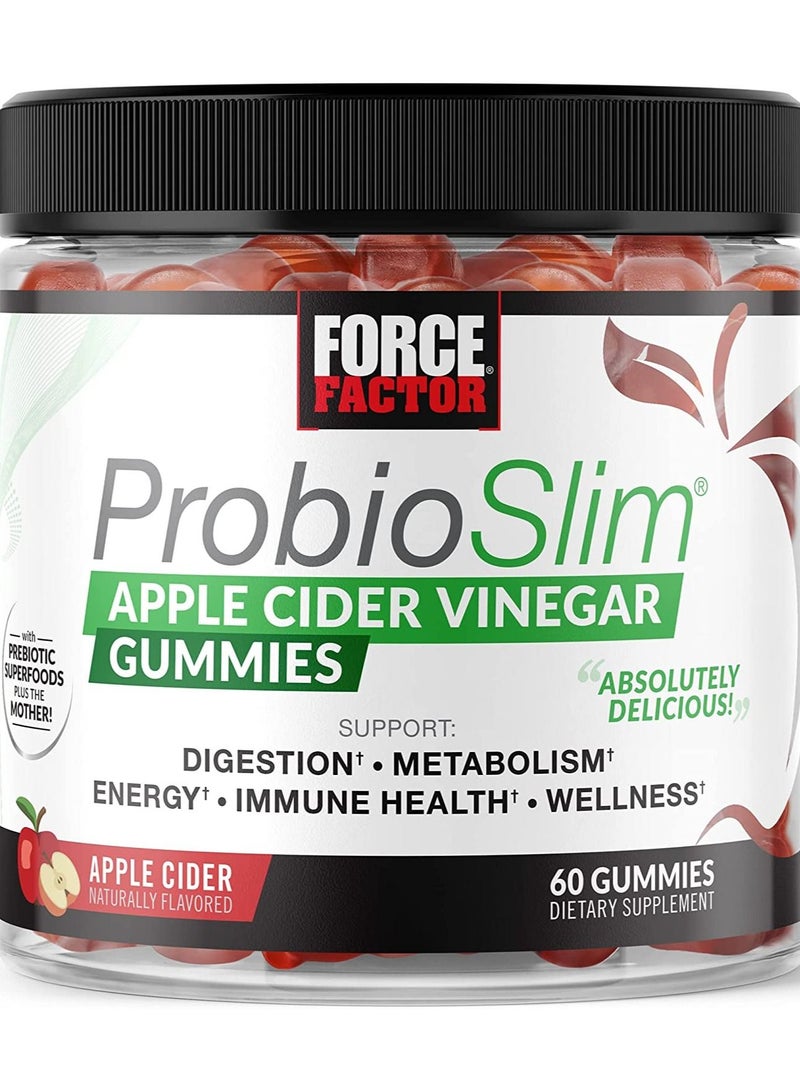 Force Factor Probio Slim Apple Cider Vinegar Gummies 60 Gummies