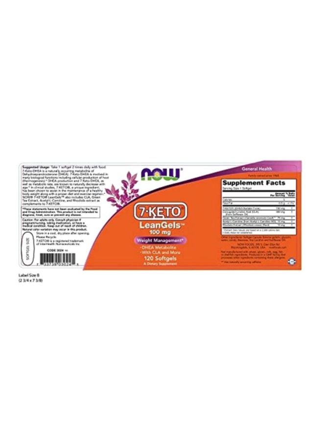 7-Keto LeanGels Dietary Supplement 100 mg - 120 Softgels