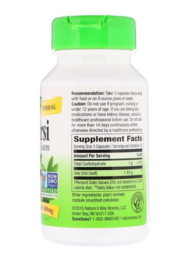 Uva Ursi Leaves Dietary Supplement - 100 Capsules