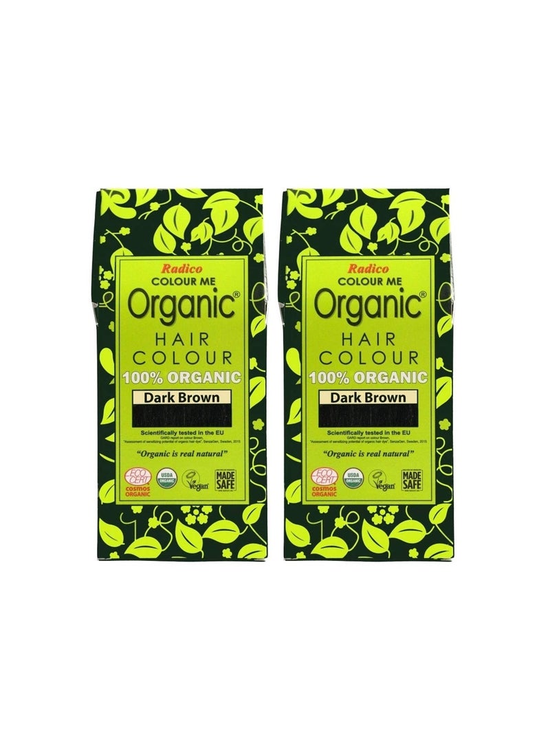 100% Organic Dark Brown Hair Color 100gm Set Of 2