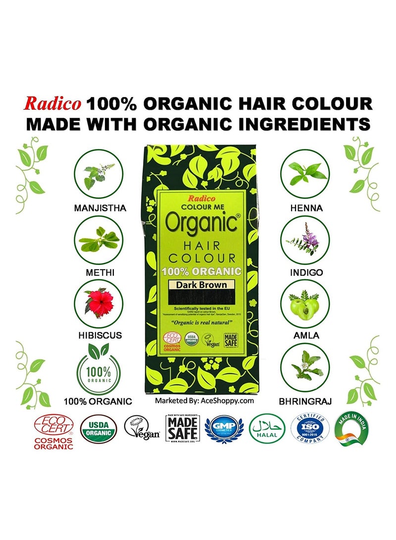 100% Organic Dark Brown Hair Color 100gm Set Of 2