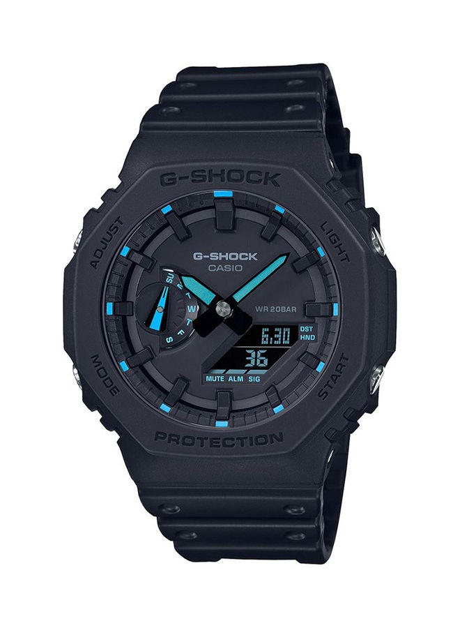Men's Resin Strap Round Shape Analog & Digital Wrist Watch GA-2100-1A2DR - 45mm - Black