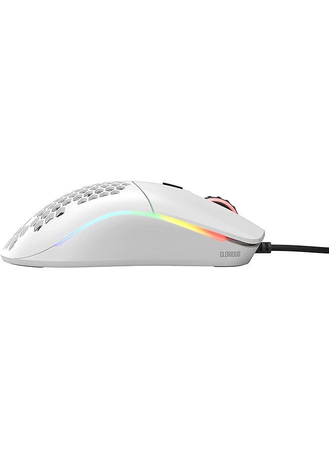 Glorious Model O - Minus Wired Gaming Mouse - RGB 58g Superlight Ergonomic Gaming Mouse - Backlit Honeycomb Shell Design Gaming Mice (Matte White)