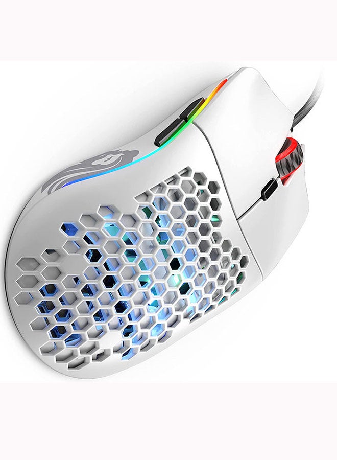Glorious Model O - Minus Wired Gaming Mouse - RGB 58g Superlight Ergonomic Gaming Mouse - Backlit Honeycomb Shell Design Gaming Mice (Matte White)
