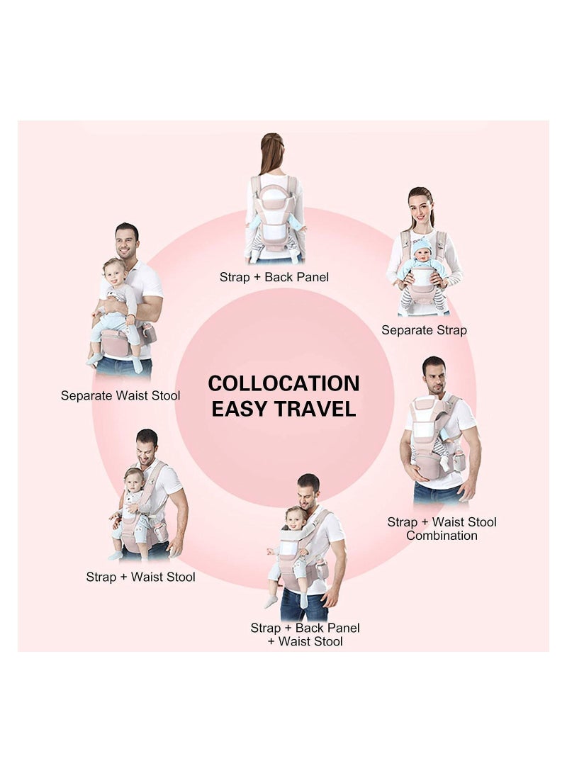 6 In 1 Multifunctional Baby Carrier Waist Stool Hip Seat Baby Carrier Suitable for 0-36 Months Baby