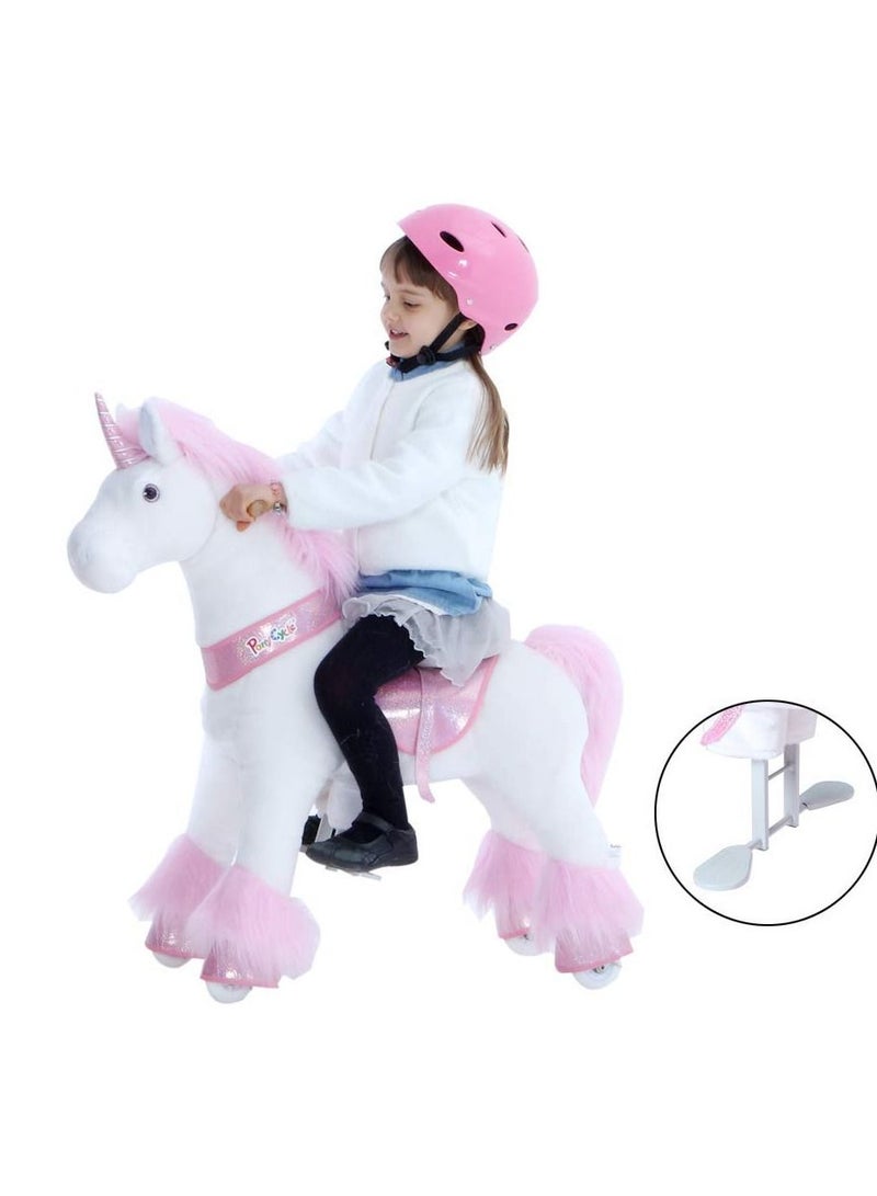 Official Licensed Kids Riding Horse Toy No Battery No Electricity Indoor and Outdoor best Gift for Kids 4 to 9 years - Medium Unicorn