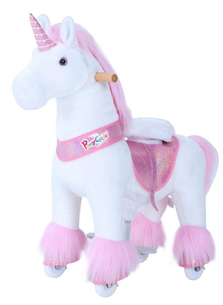 Official Licensed Kids Riding Horse Toy No Battery No Electricity Indoor and Outdoor best Gift for Kids 4 to 9 years - Medium Unicorn