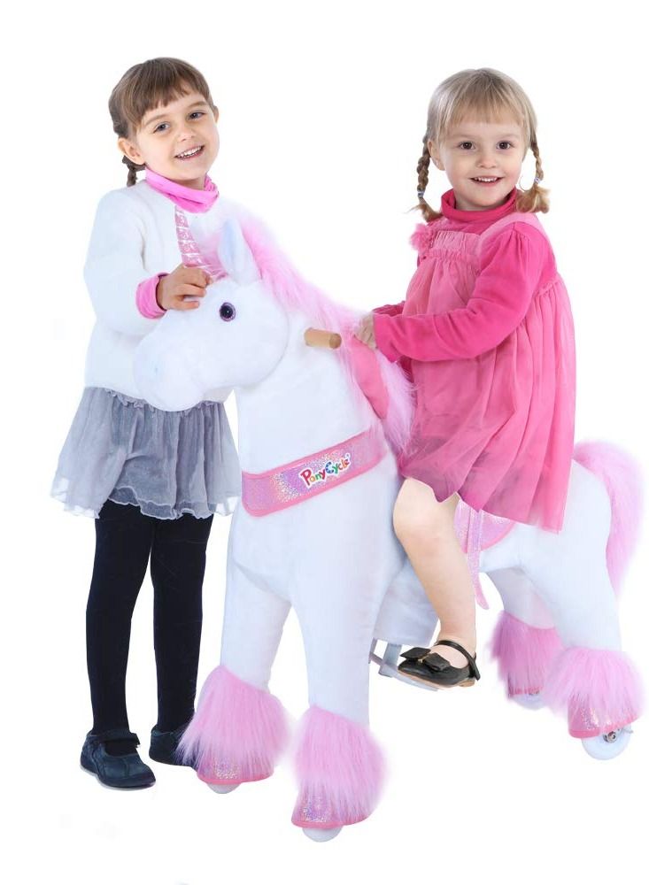 Official Licensed Kids Riding Horse Toy No Battery No Electricity Indoor and Outdoor best Gift for Kids 4 to 9 years - Medium Unicorn