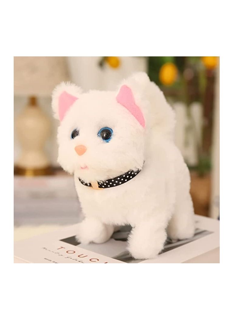 Electric Plush Cat, Electronic Interactive Toy, Persian Cat Stuffed Animal, Can Walking, Running, Meowing Wagging Tail Kitten, Interactive Companion Pets, Gift Toy for Kids Children's Birthday