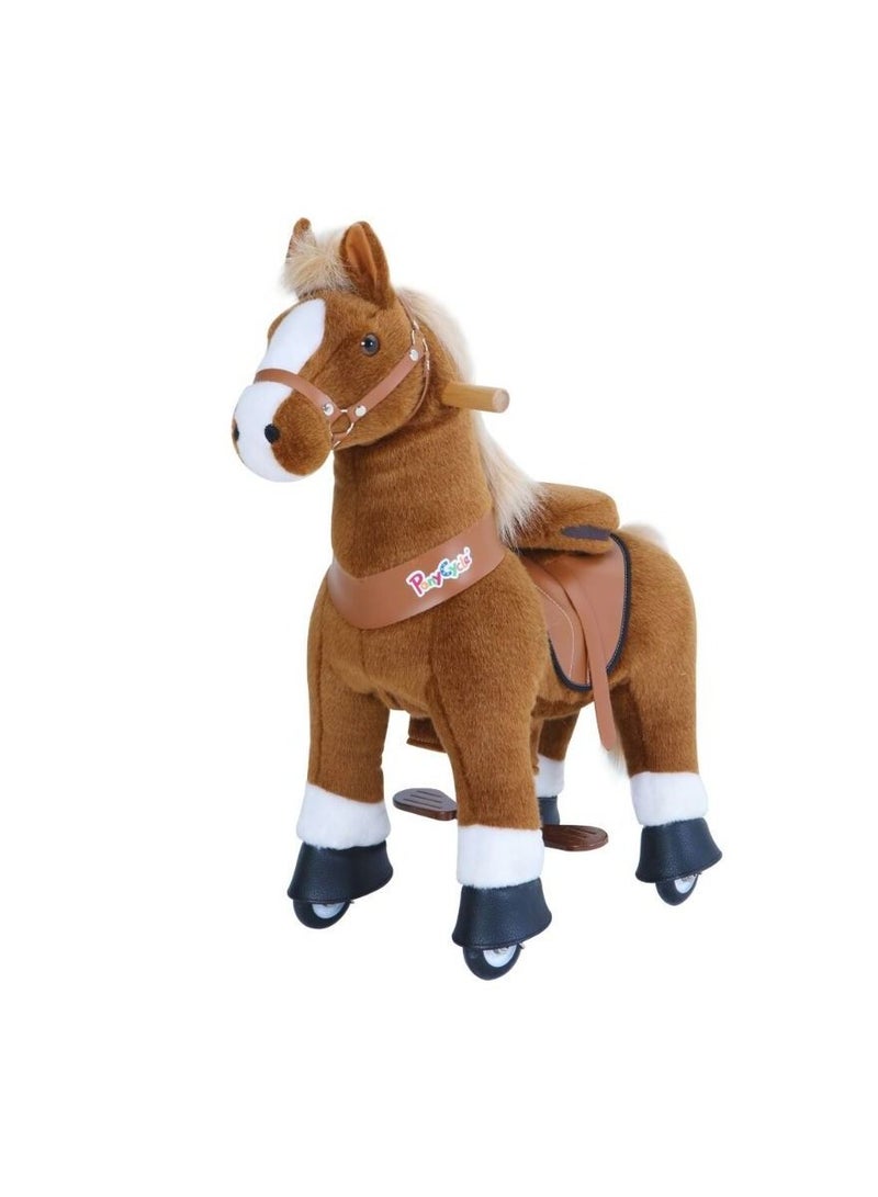 Official Licensed Kids Riding Horse Toy No Battery No Electricity Indoor and Outdoor best Gift for Kids 3 to 5 years - Small Brown