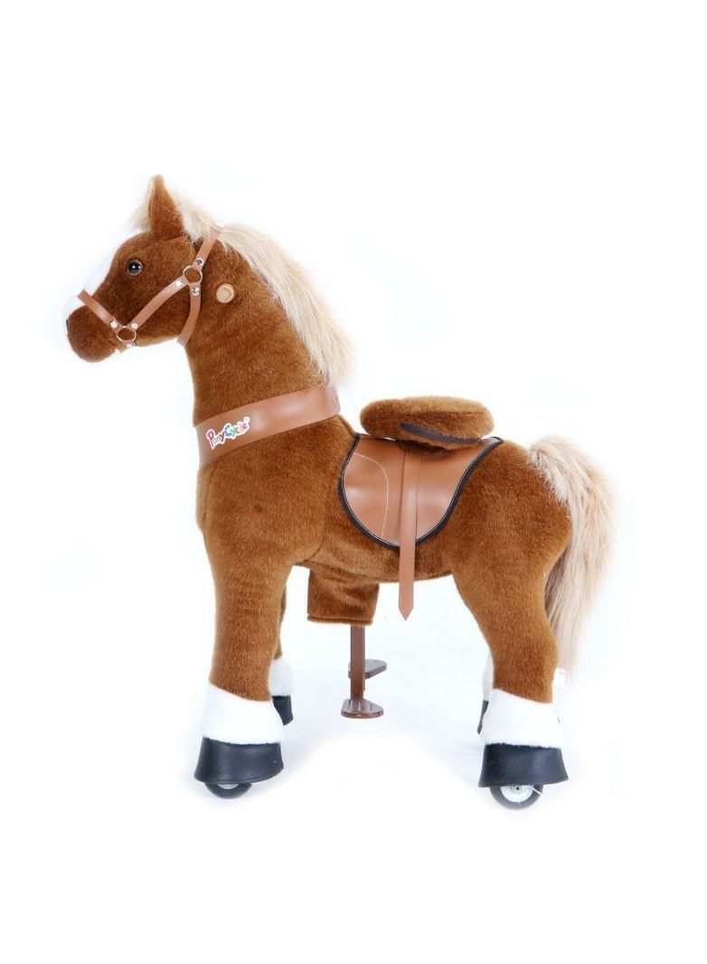 Official Licensed Kids Riding Horse Toy No Battery No Electricity Indoor and Outdoor best Gift for Kids 3 to 5 years - Small Brown