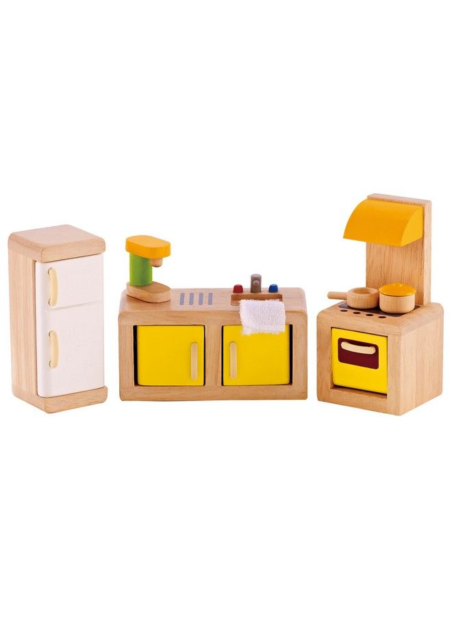 Wooden Doll House Furniture Kitchen Set with Accessories