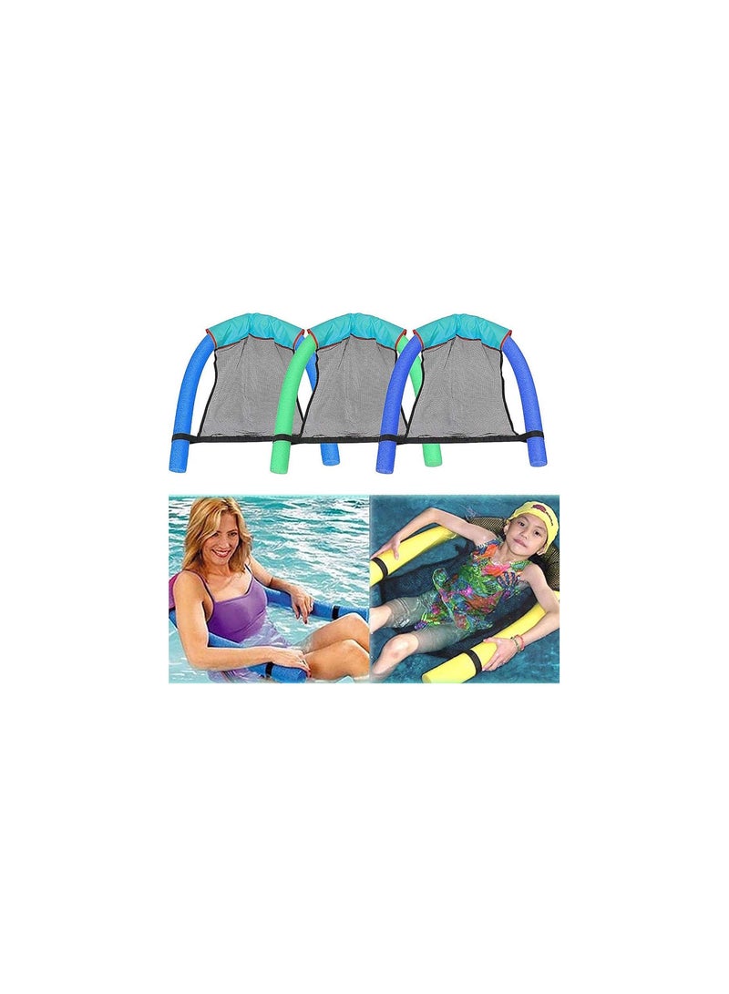 (10pcs)Floating Pool Noodle Sling Mesh Chair, Sling Mesh Swimming Pool Chairs for Kids and Adult, Noodle Sling Suitable for Water Relaxation