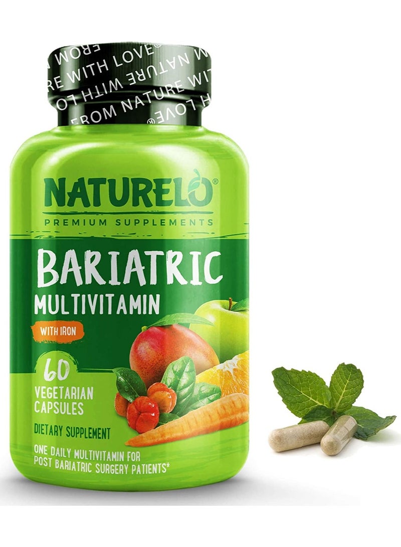 Bariatric Multivitamin with Iron 60 Vegetaian Capsules Dietary Supplements One Daily Multivitamin For Post Bariatric Surgery Patients