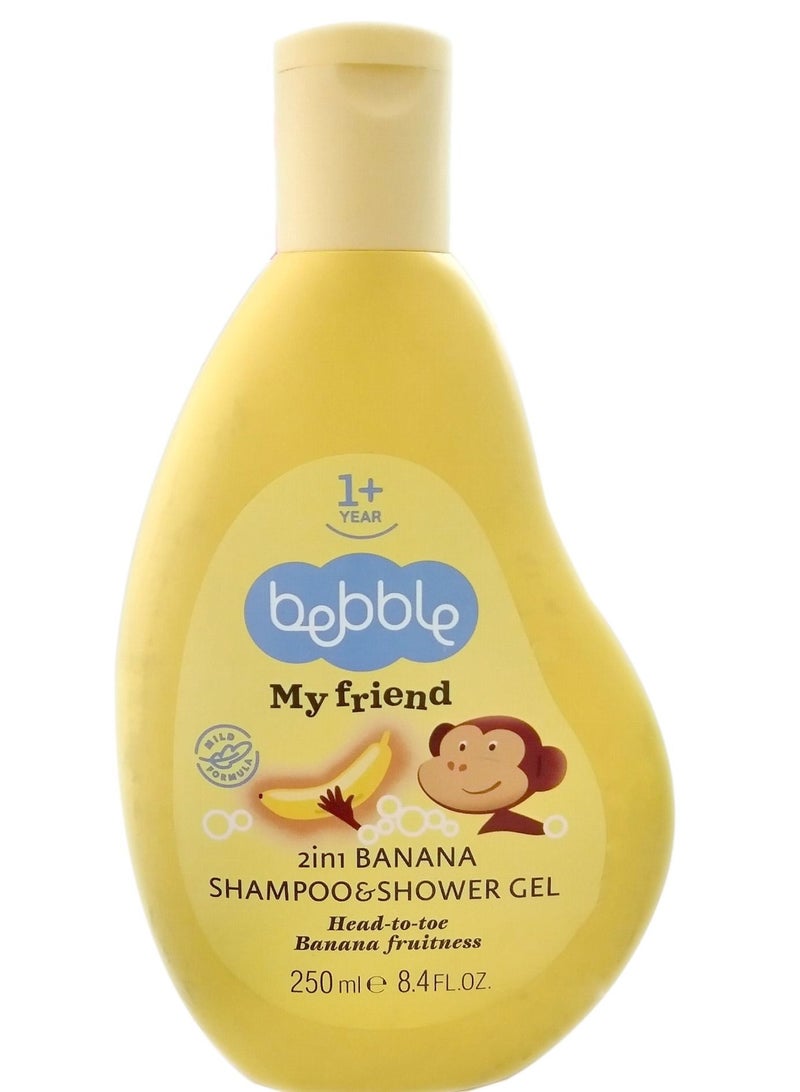 Baby Shampoo and Shower Banana Gel Head to Toe No Tear Free of Paraben Sulphate and Dyes 250ml