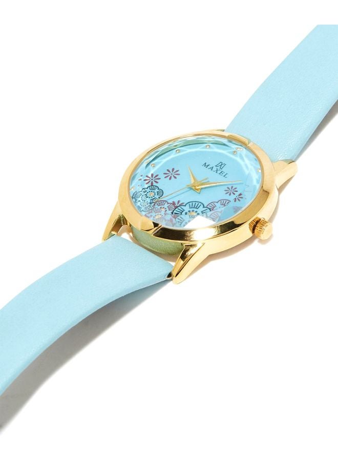 Girls' Water Resistant Analog Watch MX483 - 32 mm - Blue