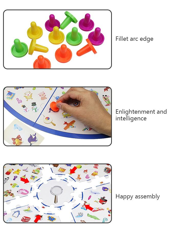 Matching Memory Board Game, Little Detective Card Games for Kids and Family with A Foldable Mat, Preschool Learning and Educational Toy  23 Inches