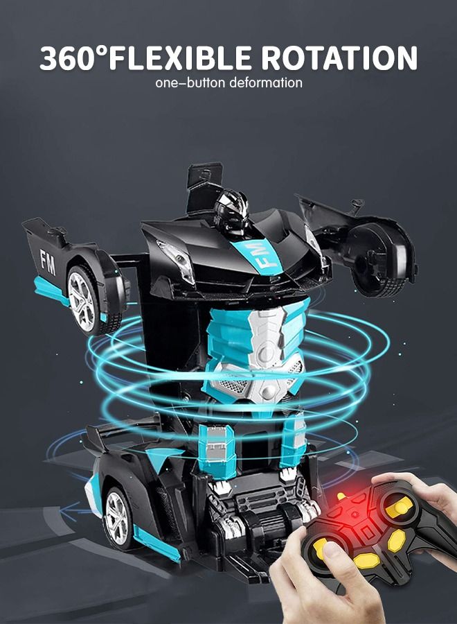 Transform RC Car Robot LED Remote Control Car Transforming Robot 360° Speed Drifting one-click Deformation Remote Control Car Independent Robot Deformation RC Car Toy