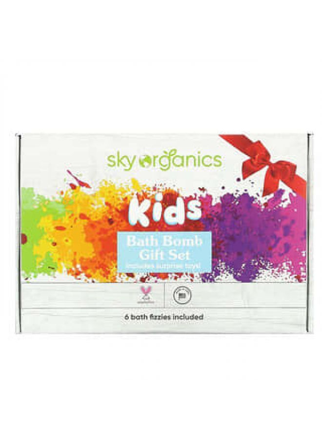 Sky Organics, Kids Bath Bomb Gift Set, 6 Bath Fizzies