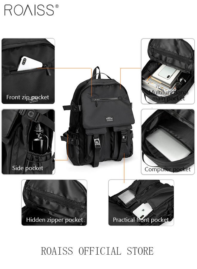 Classic Large Capacity Backpack Multifunction Casual Water Resistant Oxford Double Shoulder School Bag