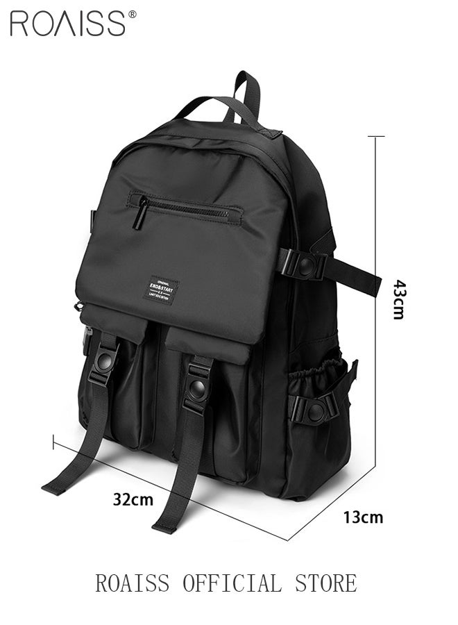 Classic Large Capacity Backpack Multifunction Casual Water Resistant Oxford Double Shoulder School Bag