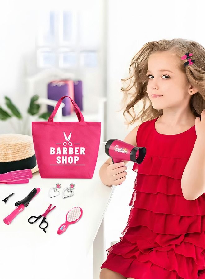 Hair Stylist Set for Girls,Fashion Pretend Play Toy,Beauty Salon Pretend Play Kit with Toy Hair Dryer, Curling Iron, Perfume,Children's Hair Salon Tools