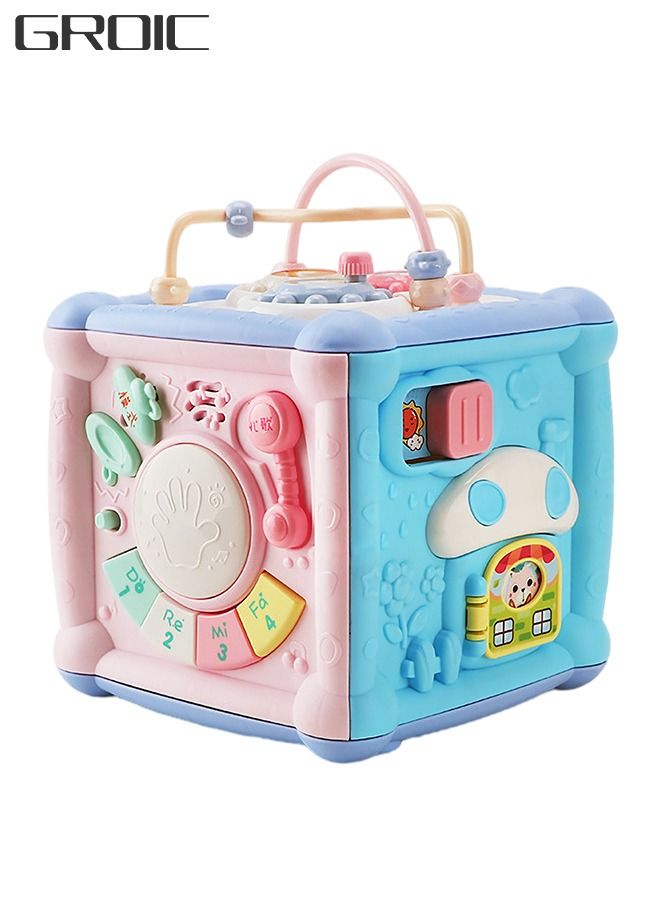 7 In 1 Multifunction Activity Cube Rechargeable Polyhedron Early Educational Toy with Light and Sound