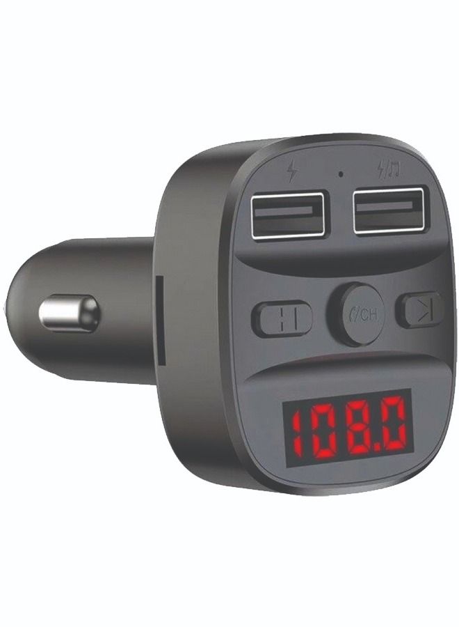 Multi Functional Wireless Car Mp3 Player -Model: M47  FM Transmitter Pro Charger Black | A2DP 5- Quick Charge 5V / 2.4A - 87~108Mhz , BT 5.0 , Hands Free Calling , 2 USB, Built-in Mic / U-disk TF Car