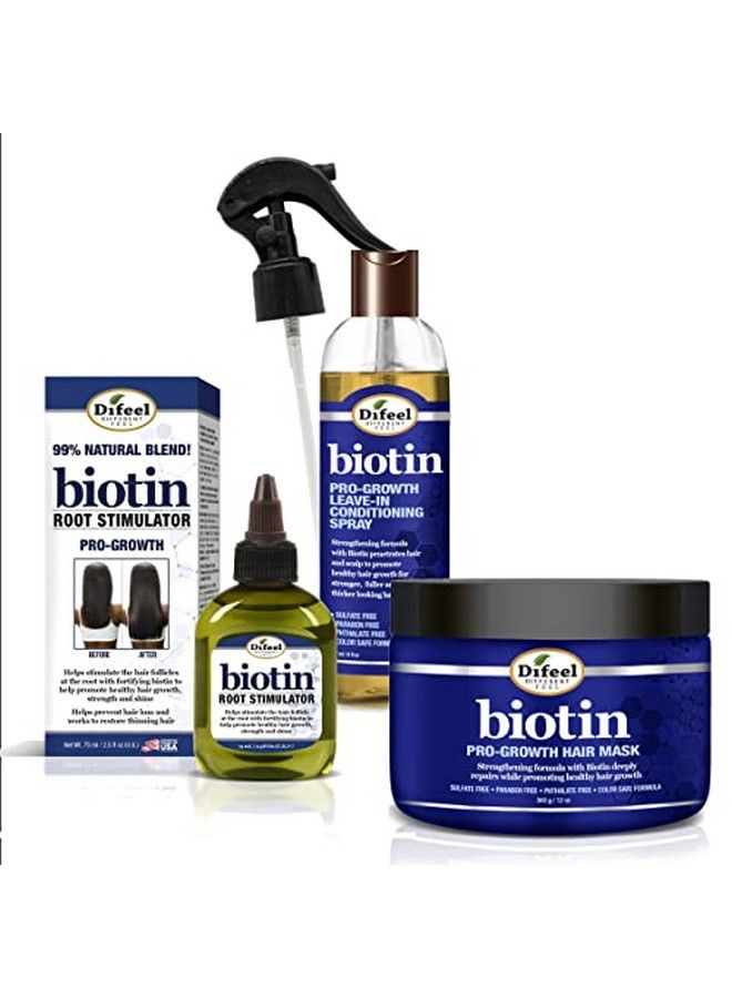 Biotin 3Pc Hair Growth Treatment Powerpack Includes 12Oz Hair Mask 6Oz Leave In Conditioning Spray & 2.5Oz Root Stimulator