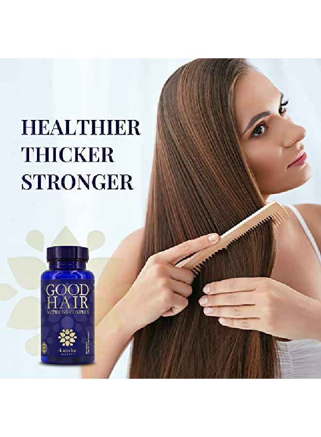 Good Hair Growth Vitamins With Biotin For Longer Thicker Hair Ideal For All Hair Types Plus Dht Blocker & Saw Palmetto 60 Tabs